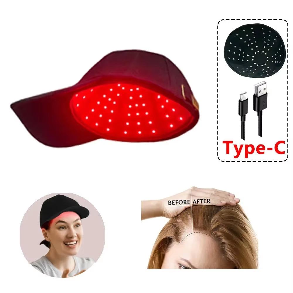 New 96Pcs Infrared Leds 660Nm&850Nm Red Light Therapy Hair Growth Cap for Hair Regrowth anti Hair Loss Relax Scalp Hair Care Hat