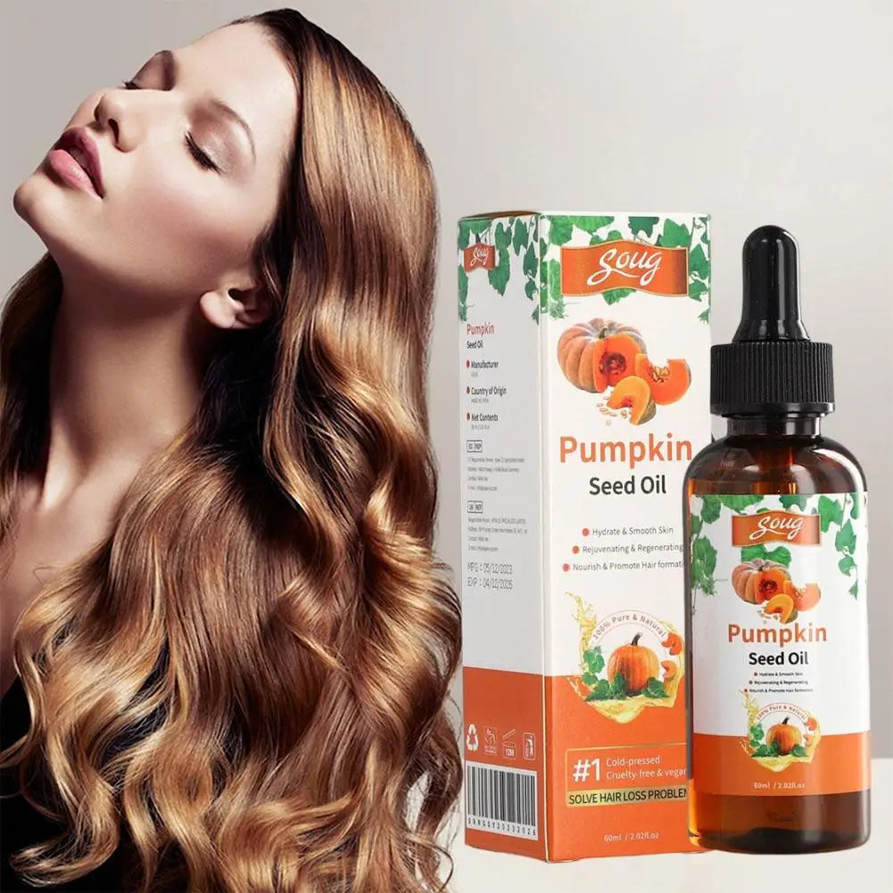 60Ml Enhance Pumpkin Seed Oil Nourishing Care Dry Repair Damaged Health Hair Scalp Massage Cracked Hair Care