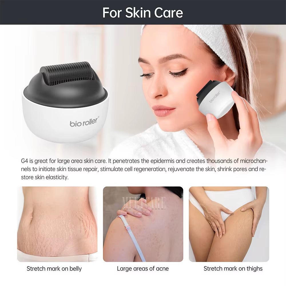 Bio G4 Derma Roller Microneedle 1200Pin Needles for Beard Hair Growth Dermaroller anti Acne Scars Removal Wrinkle Shrink Pores